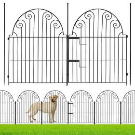 Paraisodos Prdf36g5 Decorative Garden Fence 5 Panels No Dig Rustproof Metal Fencing 12ft Long An