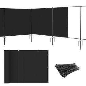 Patio Ppfemf16e0524bk 5ft X 24ft Outdoor Privacy Screen Freestanding Temporary Fence Panels Net
