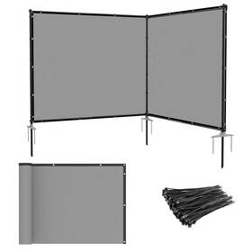 Patio Ppfemf16e0612lgy 6ft X 12ft Outdoor Privacy Screen Freestanding Temporary Fence Panels Net Cover