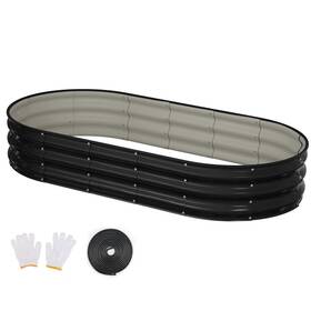 Patiobay 701969875752 Raised Garden Bed 6x3x1ft Galvanized Outdoor Planter Beds With Safety Edging