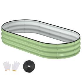 Patiobay Hq0272426 Raised Garden Bed 6x3x1ft Galvanized Outdoor Planter Beds With Safety Edging