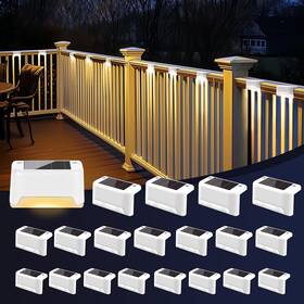 Patiowin 9177 Solar Fence Lights Outdoor - Waterproof Led For Deck Stairs P