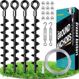 Yly-mg-15-1 Payivsve Ground Anchors Shed Kit With 1/8 Inch Galvanized Cable And Turnbuckles T