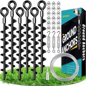 Yly-mg-15-2 Payivsve Ground Anchors Shed Kit With 1/8 Inch Galvanized Cable And Turnbuckles T