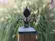 Pc-6x6-scrolled-spade Madison Iron And Wood Post Cap For 6x6 Fence Decorative Twisted Spade With Sclled Ends