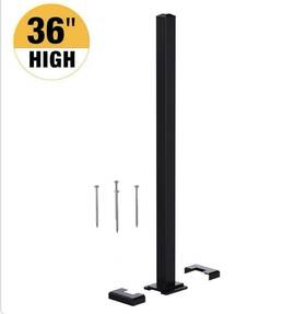36021-1 Peak 36 Inch H X 4-11/16 W Matte Black Aluminum Deck Railing Corner Post Kit