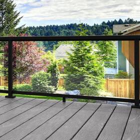 36880 Peak Aluminum Railing 30-7/16 Inch H X 54 W Clear Deck Tempered Glass Panel For 36