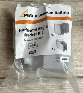 36950 Peak Aluminum Railing Deck Horizontal Angle Bracket Kit White 3 H X 2.5