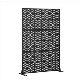 Pexfix 313113955908 72 Inch X 47 Outdoor Galvanized Metal Decorative Garden Fence In Geometric Pa