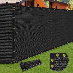 Phepetroll Ysl-b-50ft 4ft 4 X 50ft Privacy Screen Fence Black Heavy Duty Mesh Fencing Shade Net Cover W