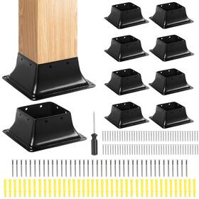 Mv0010 Pirosim 4x4 Post Base 10 Pcs Inner Size 3.7 Inch X3.7 Heavy Duty Powder-coated For Dec