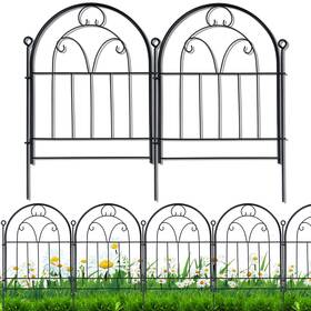 Gf-b051334 Polyjkl Decorative Garden Fence Border 10 Panels 21inx11ft Rustproof Metal No Dig Animal