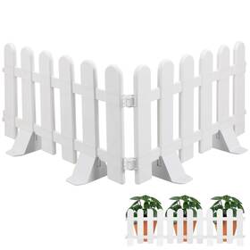 Popetpop 7z54zr0809m7d Garden Picket Fence With Base 2pcs White Plastic Grass Lawn Landscape Edging