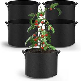 2441205 Porolir 5-pack Grow Bags 5 Gallon Thickened Plant 5-gallons Black