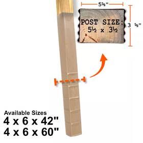 Post Protector 711181233971 4 Inch X 6 42 In-ground Fence Decay Protection