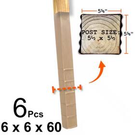 Post Protector 744110792089 6 Inch X 60 In-ground Decay Protection Case Of 6-pieces