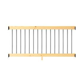 Prowood 447292 6 Ft. Southern Yellow Pine Rail Kit With Aluminum Round Balusters