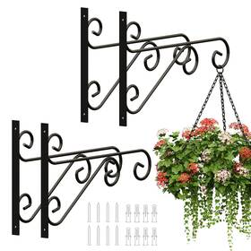 Proworx B0dmntbnkw 4-pack 16 Inch Metal Plant Hangers - Indoor/outdoor Wall Mount Brackets