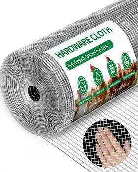 Pterying S-mtm-19s3sr-c 1/2 Inch X48 X100ft Silver Hardware Cloth - Hot-dip Galvanized Chicken Wire Fencing