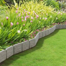 W150161 Pure Garden 10-piece Interlocking Edging 8ft Flexible Landscape Trim Border