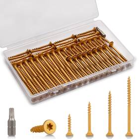 Qekoirm 8× 2 Outdoor Wood Deck Screw Kit Bronze Rust-resistant Epoxy Coated T25 Star Dri