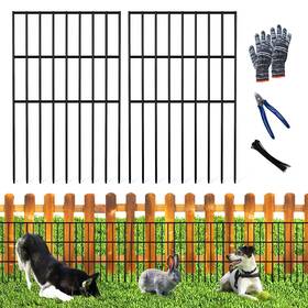 Qiegl Q9x24bk10p 10pcs Garden Fence Animal Barrier 10.8ftl X 17inh No Dig Fencing Dog