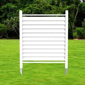 Qikdesign 726084414242 36 Inch W X 45 H Reinforced White Vinyl Privacy Fence Double Windproof Air Conditi