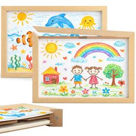 Wv-qunclay-4976 Qunclay 2 Pack Kids Art Frame Magnetic Changeable Wood Color Door Ho Wv-qunclay-4976 Qunclay 2 Pack Kids Art Frame Magnetic Changeable Wood Color Door Ho
