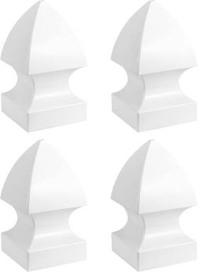 Qwork Wd10170 4 Pack 5 Inch Vinyl Fence Post Cap In Gothic Style - Outdoor Cover For