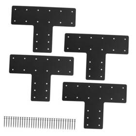 Tb6-4p Qxgs T Post Bracket 4pcs 16.8 Inch X12 Heavy Duty Mending Plate With Powder Coated