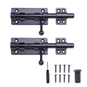 B0cfj8k5c9 Radiantdecor Heavy Duty 8 Inch Stainless Steel Barrel Bolt Lock Gate Latch Black Finish 2 Pack