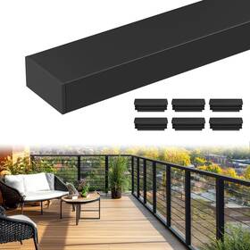 Railingo Rg150-6.5ft-1 6ft6ftft Rectangular Cable Railing Handrail Black Stainless Steel With