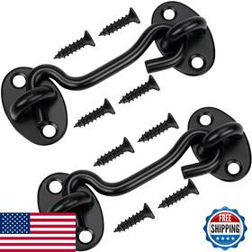 Rainspire B0bg58wf6p 2-pack Stainless Steel Privacy Hook And Eye Latch Barn Door Gate Lock