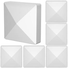 Rectoo Fc03 6 Pack 4x4 Vinyl Fence Post Caps White Pvc Decorative Pyramid Cover