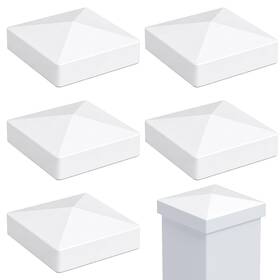 Rectoo Fc031 4x4 Vinyl Post Caps White Actual 4.00 Inch Internal Size - Not For Wood Posts