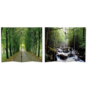 Can-4path-4p Red Lantern Double Sided Path Of Life Canvas Folding Screen 4 Foot - Panel