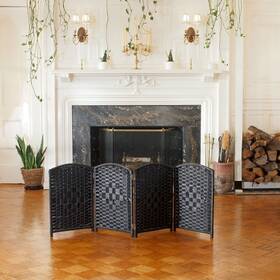Fb-2opdm-blk-4p Red Lantern 2 Ft. Short Diamond Weave Fiber Folding Screen - Black 4 Panel Fb-2opdm-blk-4p Red Lantern 2 Ft. Short Diamond Weave Fiber Folding Screen - Black 4 Panel