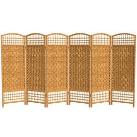 Red Lantern Fb-4dmnd-lbg-6p 4 Ft. Short Fiber Weave Folding Screen - Light Beige 6 Panels Panel