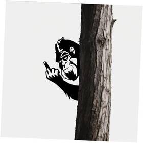 Rehitay 793898873947 Peaking A Boo Flipping Off Bigfoot Animal Metal Sign Art 7.48 Inch X 11.8