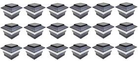 Relightable 688931827806 Black/brown/silver/white 4 X Solar Post Deck Cap Fence Light Pvc Vinyl Black