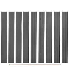 45040 Replacement Fence Boards 9 Pcs Wpc 66.9inch Gray Vida Xl