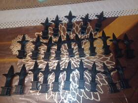 Retrospec Creations 650550894149 25 Each 1/2-inch Black Plastic Iron Fence Finial Tops 1-50 Triad Spear