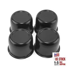 20274322mb Rhinotuning Stainless Steel Push Through Center Caps 3.11 Inch Hole 2.35 Height Black
