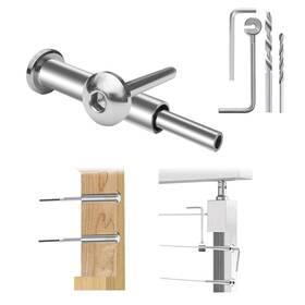Riayer Hf020 10 Pack 1/8 Inch Silver Cable Railing Kit Invisible T316 Stainless Steel Hardware