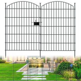 Richmen 008678581432 10 Panels Garden Fence Dog Outdoor For Yard - Black