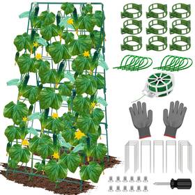 Roadplum Rm4028 Cucumber Trellis For Raised Garden Bed Outdoor Sturdy Metal A-frame Cucumber
