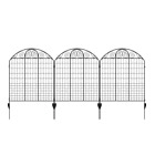 Rockdale 43.8 In. Black Steel Fence Panel 3-pack