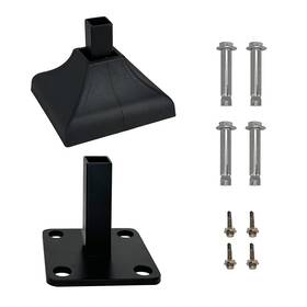 Rockwill 601393761341 1x1 Inch Square Post Fence Flange Kit Premium Heavy Duty Powder-coated Steel