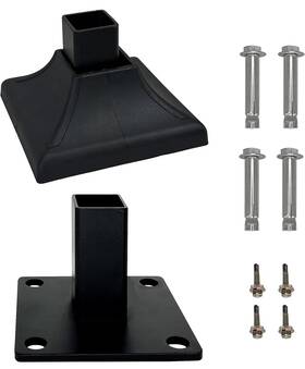 Sbk1515 Rockwill Heavy Duty Steel Fence Base Flange Kit For 1.5 Inch Square Posts Complete Set