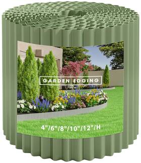 Rrg Tkj24-005g Metal Garden Edging Border Corrugated Steel Landscaping Diy For Lawn Green